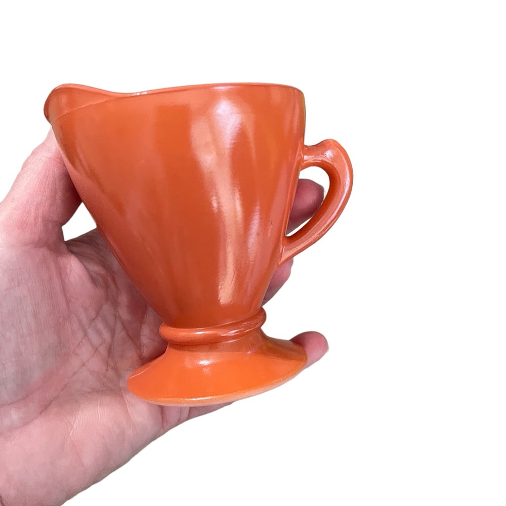Hazel Atlas creamer pitcher 1950’s red-orange boxDJ